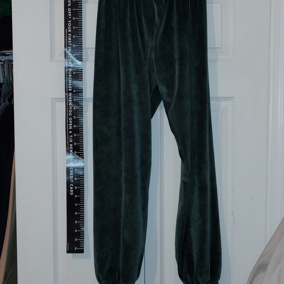 Neiman Marcus Ladies Teal Velvet Joggers - Picture 4 of 9